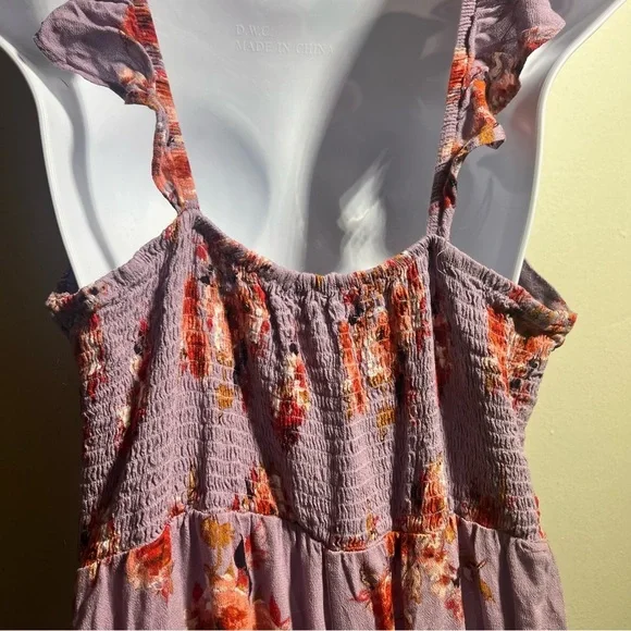 - Xhilaration Purple Orange Floral Jumpsuit - Picture 5 of 8